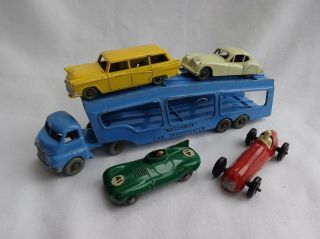 Vintage Matchbox Lesney Moko No2 Car Transporter With Jaguar / Maserati / Ford