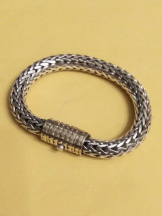 Vintage Sterling Silver.  925 Heavy Snake Cable Bracelet 88 Grams Not Scrap