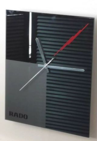 RADO WATCH CO.  DEALER WALL CLOCK VINTAGE MIRRORED GLASS ON TIME RARE 4