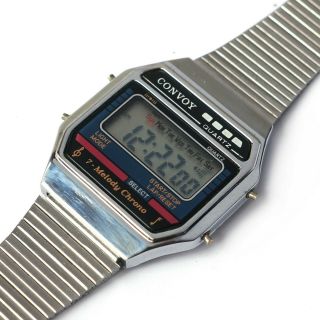 Vintage Multi Melody LCD Digital Watch 1990s Montana CONVOY DL2 Stopwatch Chrono 2