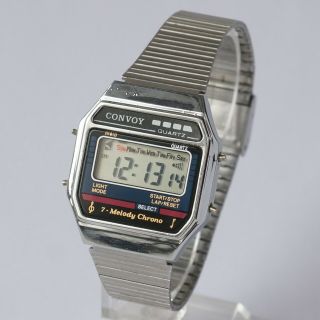 Vintage Multi Melody LCD Digital Watch 1990s Montana CONVOY DL2 Stopwatch Chrono 5