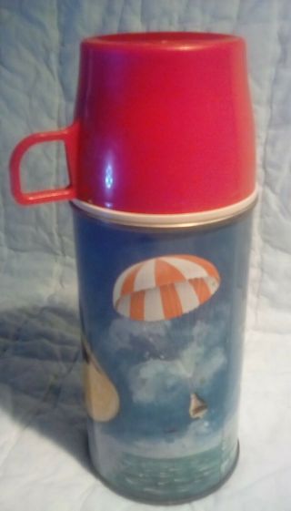 1967 Lost In Space - Metal Thermos Holtemp Moon 60s Vtg Alien Astronaut Lunchbox √