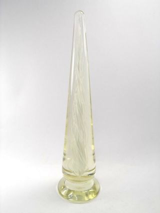Vintage Mid 20th Century Murano Venini Obelisk Cone Glass Sculpture Opaque Twist