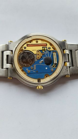 Vintage Gucci 9000m Stainless Steel Bi - Metal Quartz Midsize Watch