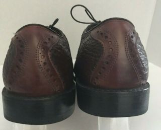 VINTAGE ALLEN EDMONDS SHELTON TWO - TONED BROWN SHARKSKIN (8261) SIZE 10.  5 3E - EUC 7