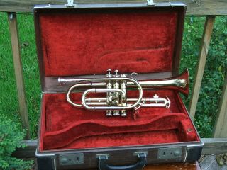 Vintage King Cleveland Superior Cornet Trumpet W/ Case For Repair Project