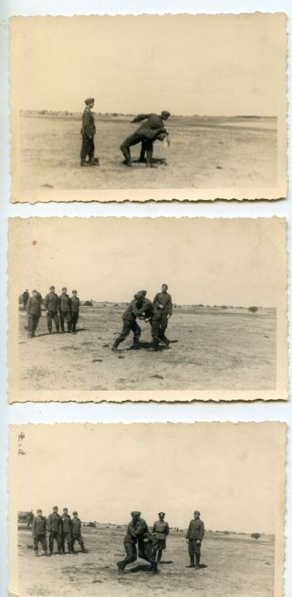 3 X German Photo Ww2 Soldiers At The Fighting Training Wwii 258