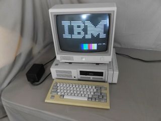 Vintage Ibm Pc Jr Computer,  Color Monitor,  Keyboard 640kb Ram 4863 4860
