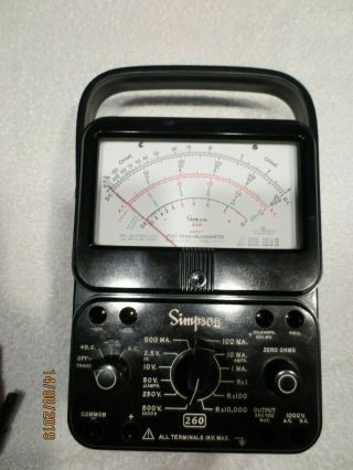 Simpson Model 260 Series 7 P M Volt Ohm Test Meter Multimeter With Case 3