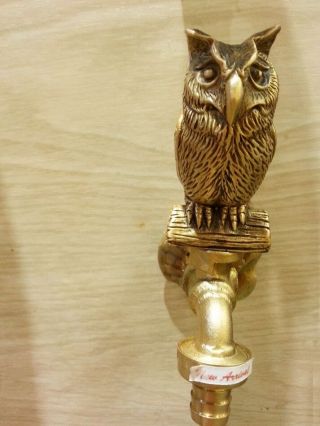 Brass Garden Tap Faucet Owl Bird Spigot Vintage Water Home Decor Outdoor Living 3