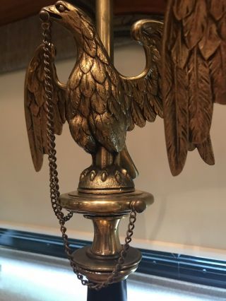 Vintage Stiffel Federal Style Brass American Eagle Table Set Lamps 1970 ' s 3