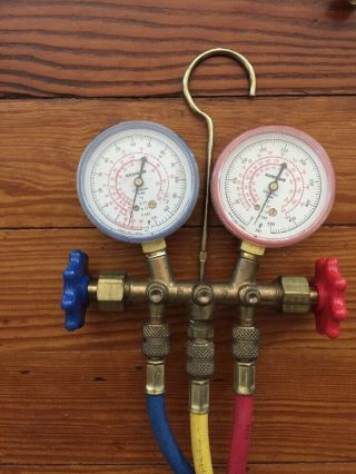 Vintage Robinair Refrigerant Classic A/C Gauge Set with Hoses 2