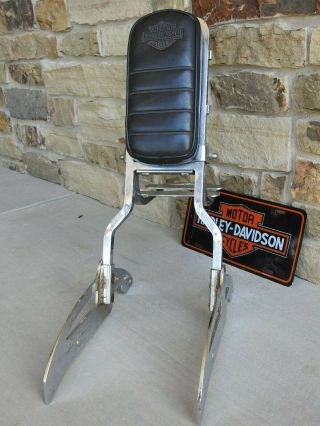 Vintage Harley Davidson Fx Shovelhead Sissy Bar With Passenger Backrest Pad
