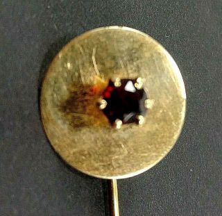 14k Yellow Gold Vintage Stick Pin With Amethyst Stone 3.  5 Inches 3 Grams Total