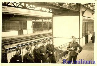 RARE: Wehrmacht Helferin Blitzmädel Girls on Platform at Train Station 2