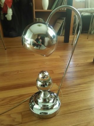 Vintage Mid Century Modern Sonneman Chrome Eyeball Lamp Mod Mcm Retro Rare