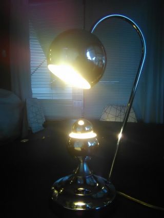 Vintage Mid Century Modern SONNEMAN Chrome Eyeball Lamp MOD MCM RETRO RARE 2
