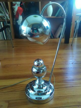 Vintage Mid Century Modern SONNEMAN Chrome Eyeball Lamp MOD MCM RETRO RARE 3