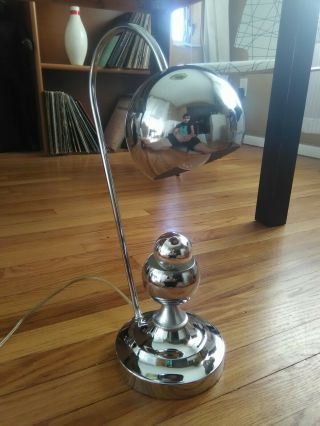 Vintage Mid Century Modern SONNEMAN Chrome Eyeball Lamp MOD MCM RETRO RARE 4