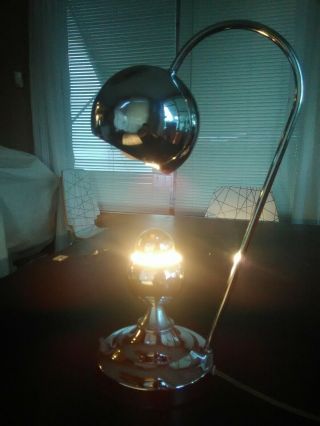 Vintage Mid Century Modern SONNEMAN Chrome Eyeball Lamp MOD MCM RETRO RARE 8