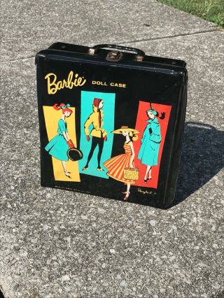 Vintage 1961 Barbie Doll Vinyl Case & Accessories.