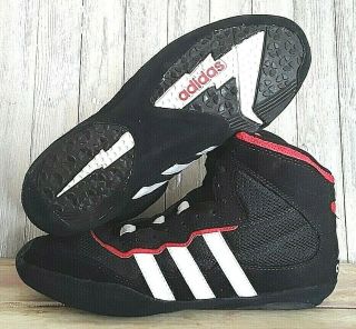 Adidas Europa Blitz Wrestling Shoes Mens Us 9.  5 Black Suede & Mesh 1996 Vintage