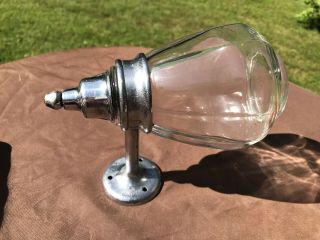 VINTAGE GLASS SOAP POWER DISPENSER WITH GLASS GLOBE CHROMED PLUNGER 5