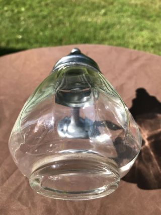 VINTAGE GLASS SOAP POWER DISPENSER WITH GLASS GLOBE CHROMED PLUNGER 8