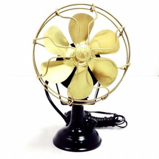 6 " Blades Brass Electric Table Oscillating Fan Vintage Antique Style Mini Size