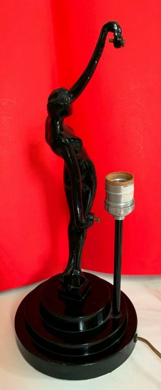 Vtg Art Deco Inspired Nude Silhouette Figural Lamp Underwriter Labs Sarsaparilla