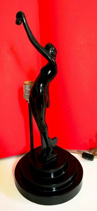 Vtg Art Deco Inspired Nude Silhouette Figural Lamp Underwriter Labs Sarsaparilla 4