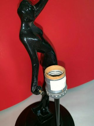 Vtg Art Deco Inspired Nude Silhouette Figural Lamp Underwriter Labs Sarsaparilla 8