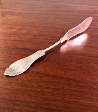 Duhme & Co.  Coin Silver Master Butter Spreader / Knife: Pattern No.  1,  1869