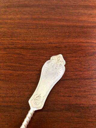 DUHME & CO.  COIN SILVER MASTER BUTTER SPREADER / KNIFE: PATTERN NO.  1,  1869 4
