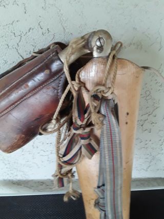 Vintage Prosthetic Steel Brace Left Leg Above Knee w/Hinge Leather Straps Size10 3