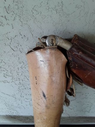 Vintage Prosthetic Steel Brace Left Leg Above Knee w/Hinge Leather Straps Size10 4