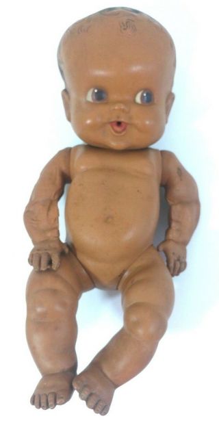 Amosandra Vintage Baby Doll By Ruth E.  Newton Sun Rubber African American 1940s