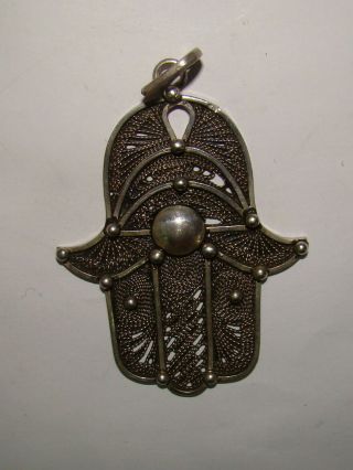 Jewish Judaica Vintage Silver Hamsa חמסה Amulet