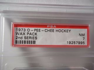 1973 - 74 O - Pee - Chee Hockey Wax Pack PSA NM 7 NHL Cards Rare 2nd Series 2