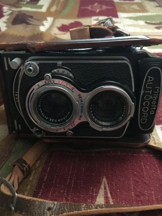 Vintage Minolta Autocord Camera Chiyoko Rokkor Lens 1:3.  5 F= 75mm 1:3.  2