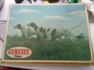 Vintage Genesee Beer Lighted Sign With Hunting Dogs
