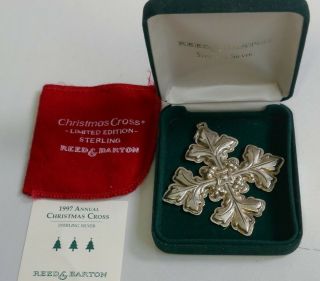 1997 Annual Reed & Barton Sterling Silver Christmas Cross With Box