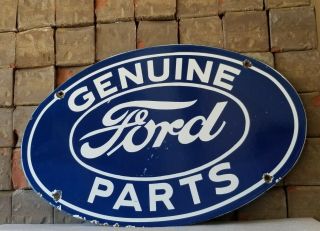 Vintage Ford Motor Company Porcelain Gas Auto Service Station Pump Plate Sign