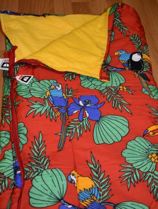 Coleman Flannel Sleeping Bag - Tropical Birds Of Paradise - Vtg - Exc