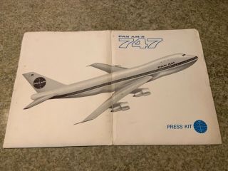 Vintage Pan American Airways 747 Press Kit.  Rare 5