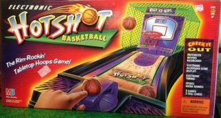 Electronic Hot Shot Basketball Arcade Game Milton Bradley 1990 Vintage W/box