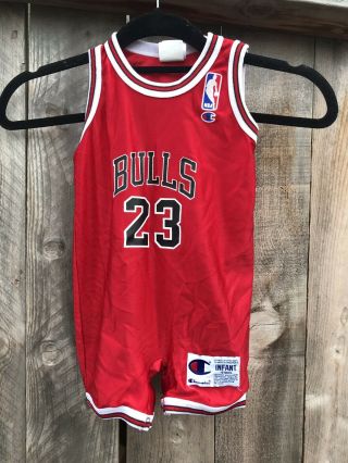 Michael Jordan Toddler Champion Jersey Romper Chicago Bulls 12month Kids Vintage