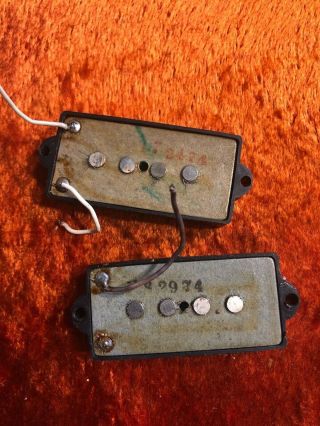 Vintage 1974 Fender Precision Bass P Bass Pickups Cbs 1973 1975 W/ Covers