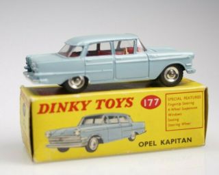 Vintage Dinky Toys 177 Opel Kapitan Classic Toy Car 1/43 Scale W/ Box - England