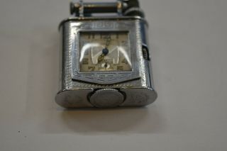 Vintage Triangle Lift Arm Lighter/ Watch pre - 1928 Embsa SWISS movement,  RUNS 5